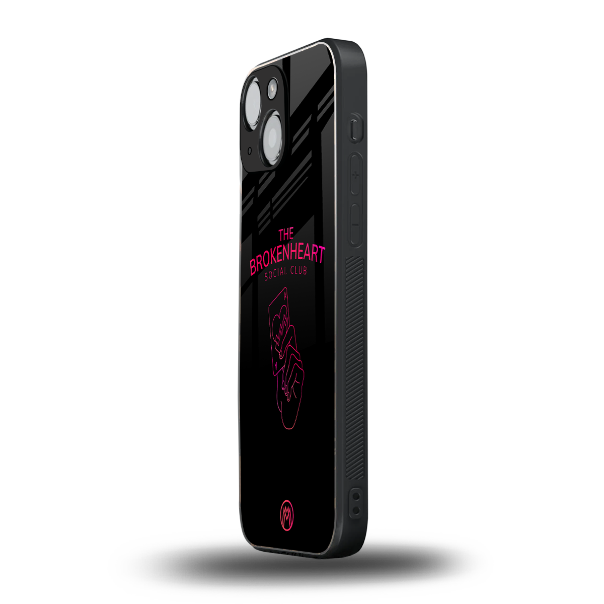 broken heart social club back phone cover | glass case for iphone 13 mini
