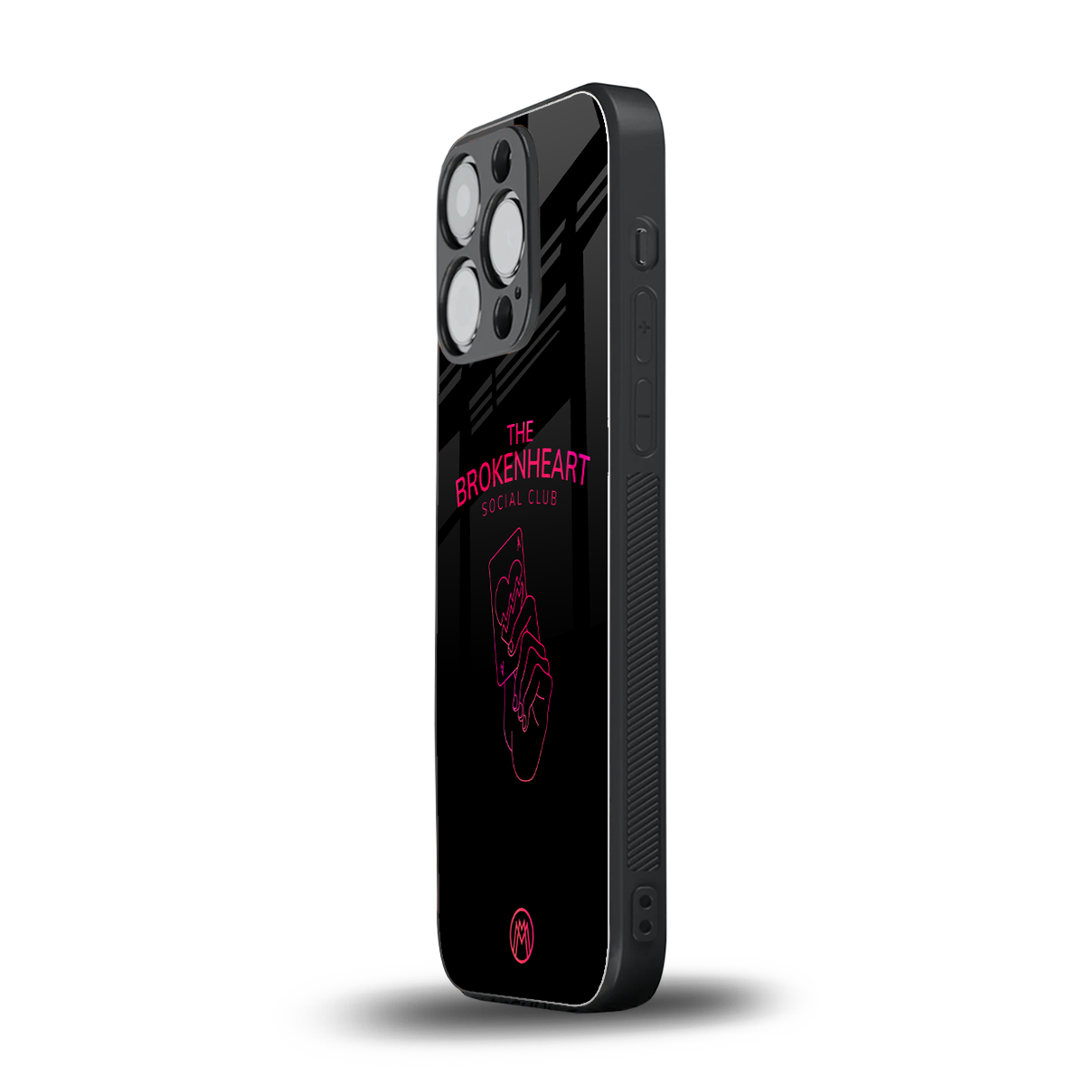 broken heart social club back phone cover | glass case for iphone 14 pro