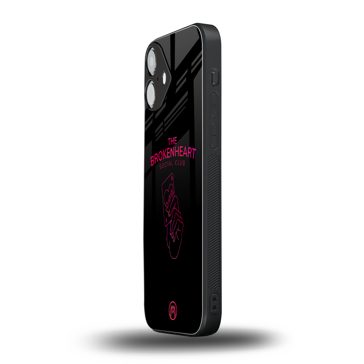 broken heart social club back phone cover | glass case for iphone 16 plus