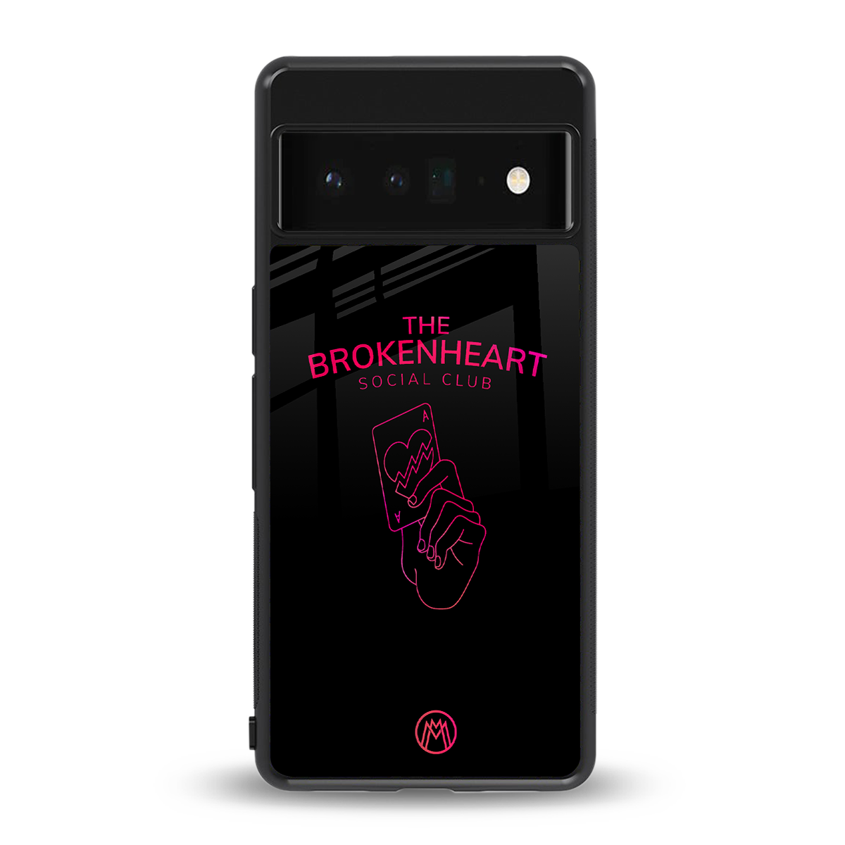 broken heart social club back phone cover | glass case for google pixel 6 pro