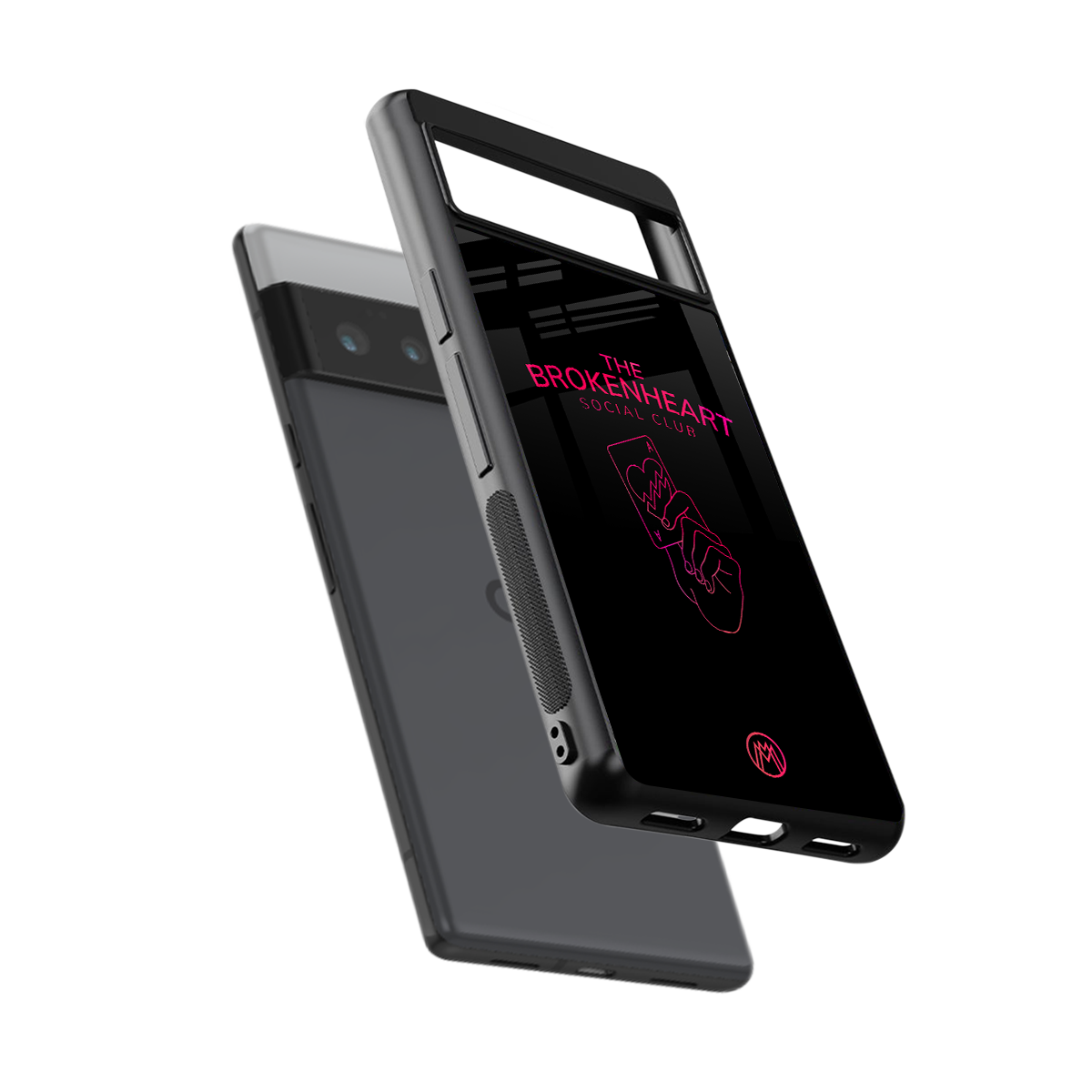 broken heart social club back phone cover | glass case for google pixel 6 pro