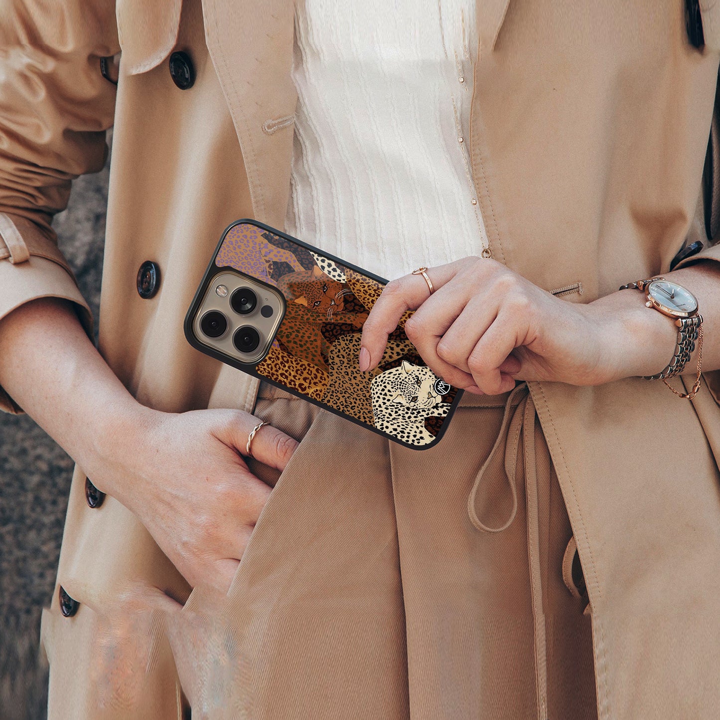 brown beasts back phone cover | glass case for iphone 16 pro max