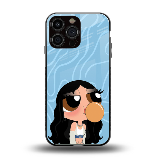 bubbly blue back phone cover | glass case for iphone 14 pro max