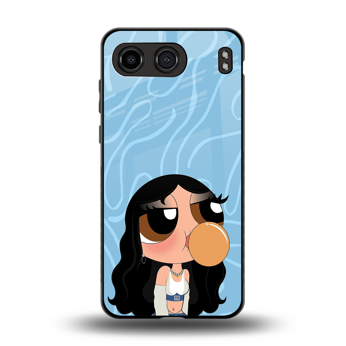 bubbly blue back phone cover | glass case for oneplus nord 4