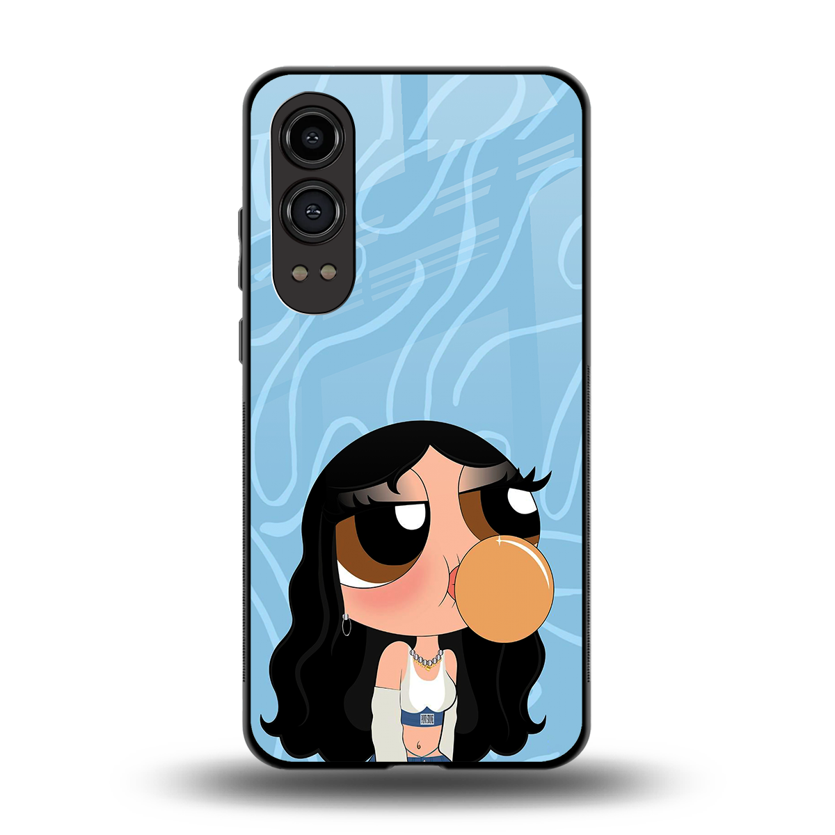 bubbly blue back phone cover | glass case for oneplus nord ce 4 lite