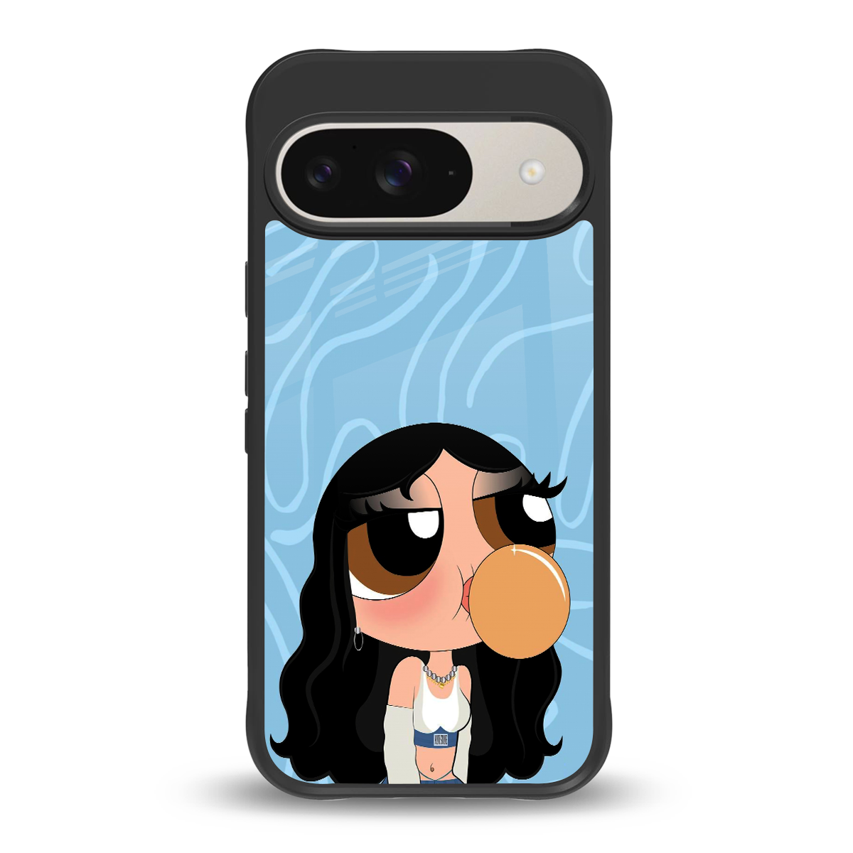 bubbly blue back phone cover | glass case for google pixel 9