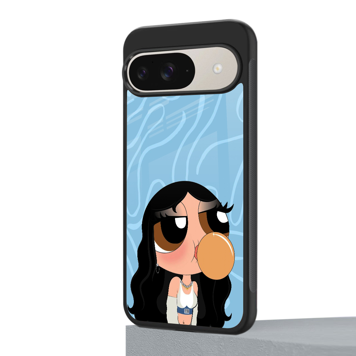 bubbly blue back phone cover | glass case for google pixel 9