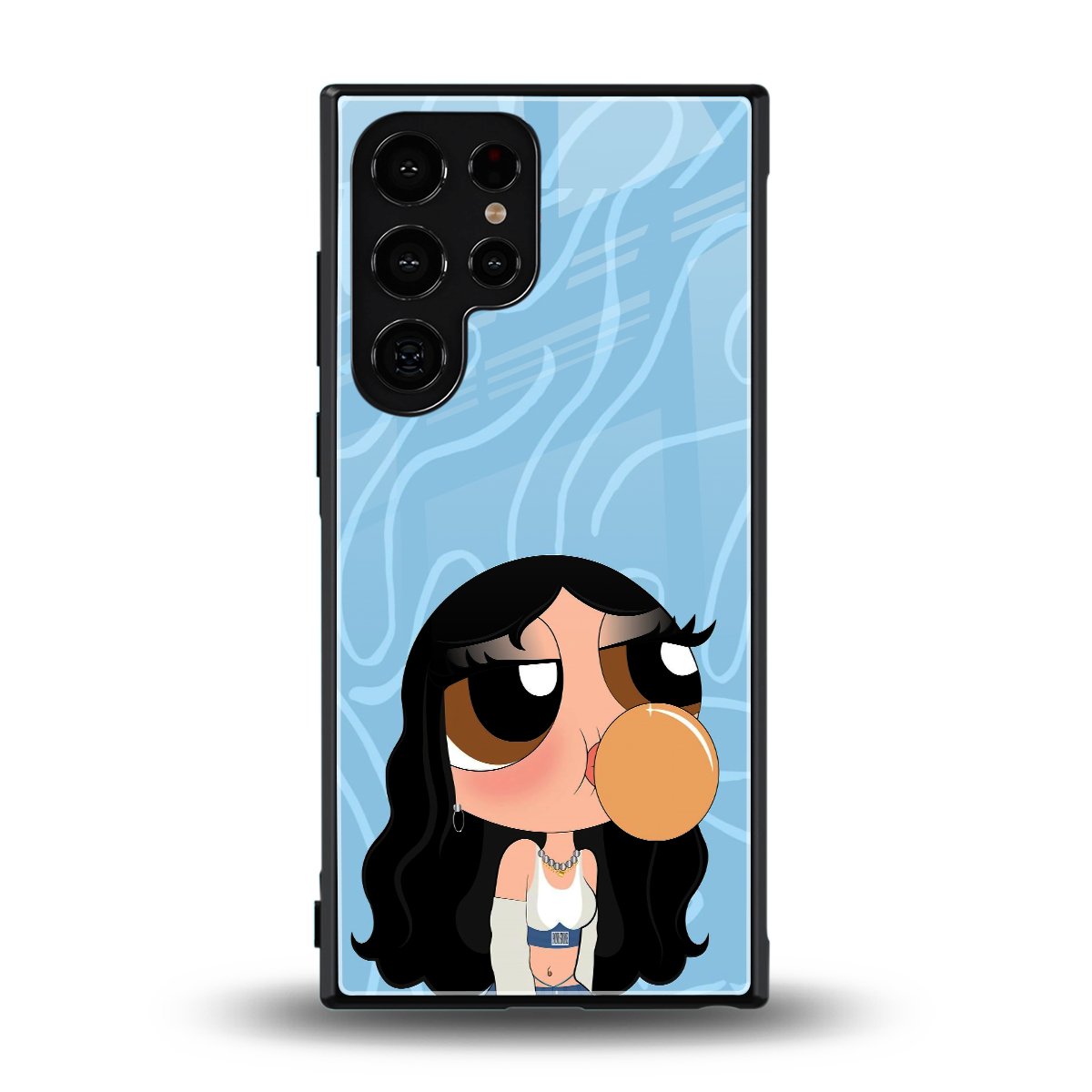 bubbly blue back phone cover | glass case for samsung galaxy s24 ultra