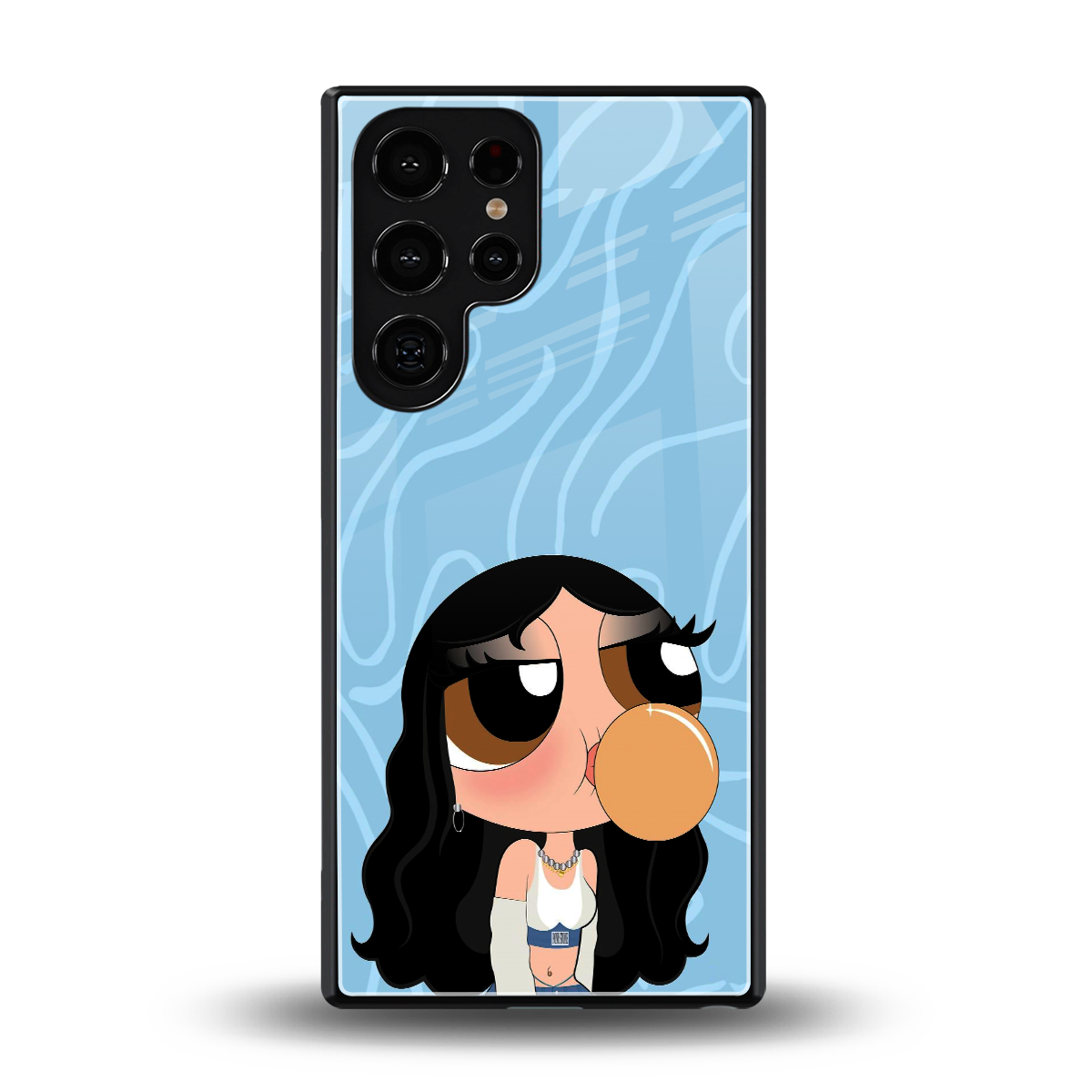bubbly blue back phone cover | glass case for samsung galaxy s25 ultra