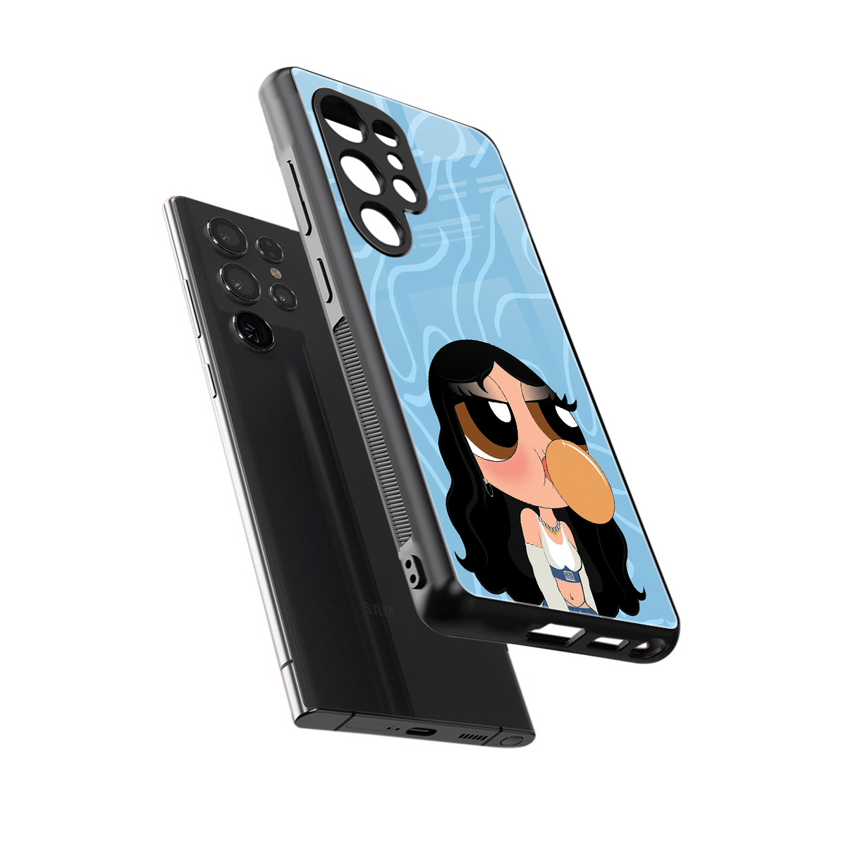 bubbly blue back phone cover | glass case for samsung galaxy s25 ultra