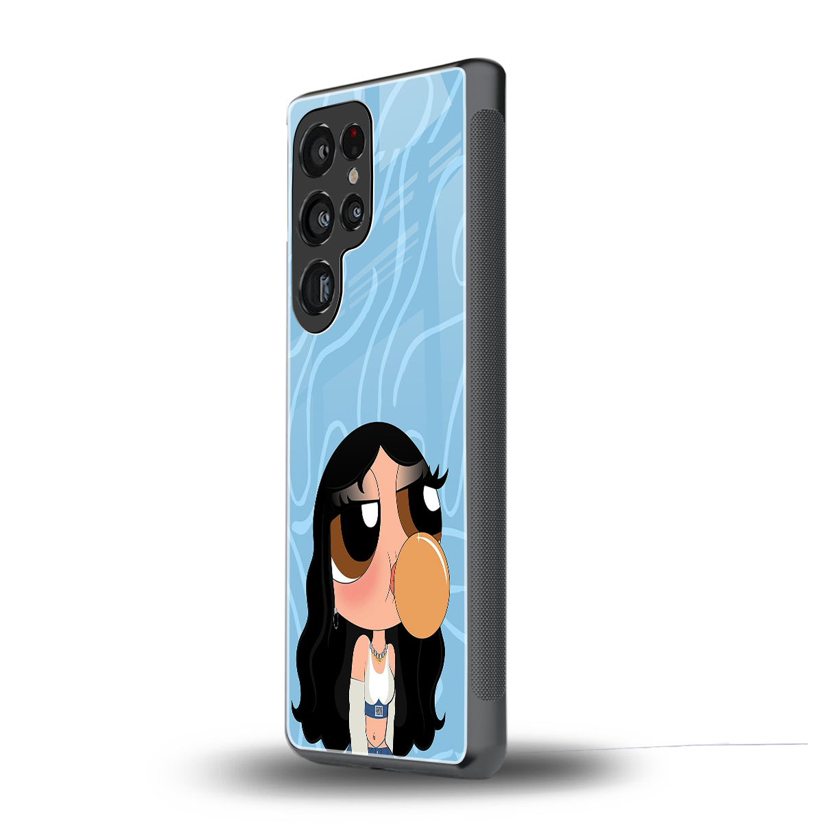 bubbly blue back phone cover | glass case for samsung galaxy s25 ultra