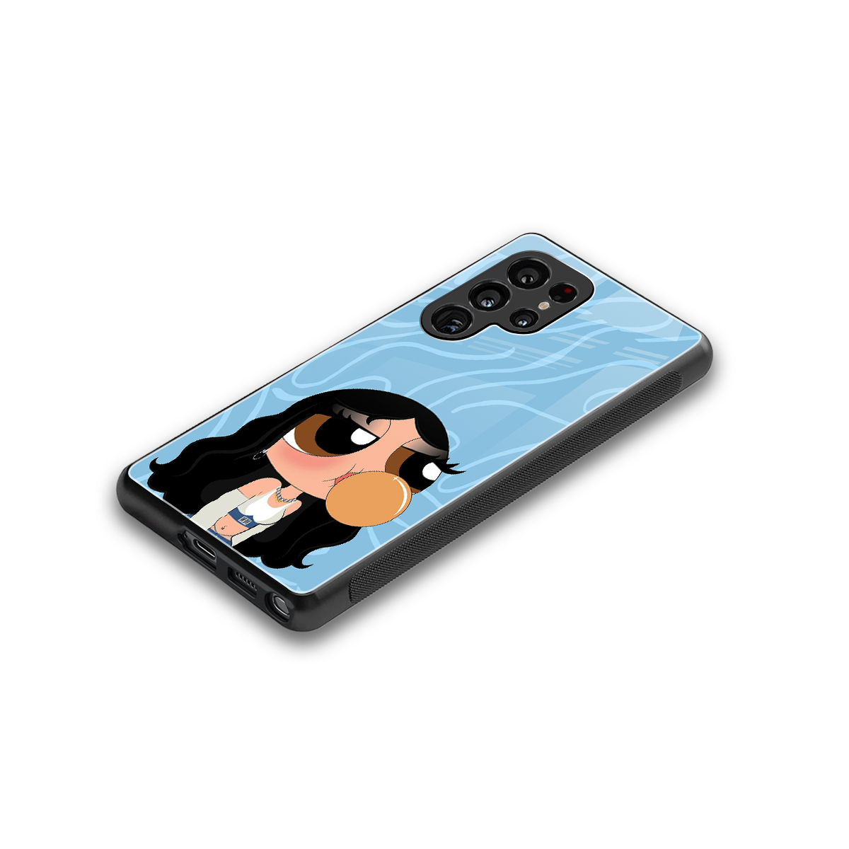 bubbly blue back phone cover | glass case for samsung galaxy s25 ultra