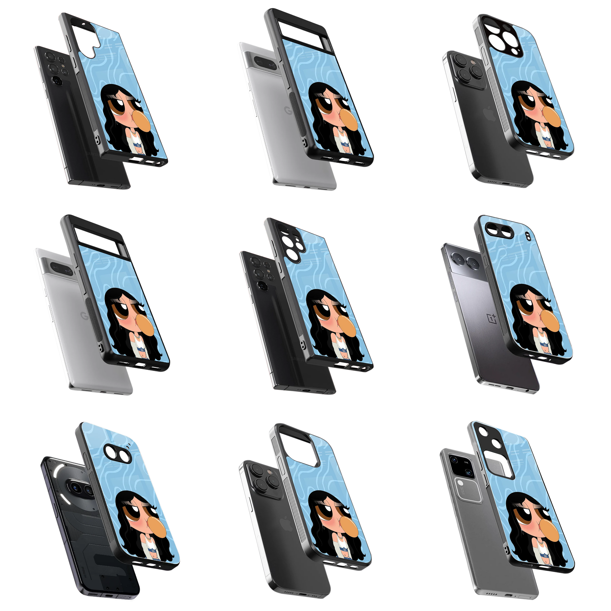 Durable Glass Back Mobile Case for iPhone, Samsung, OnePlus, Google Pixel, Redmi, Vivo, Oppo