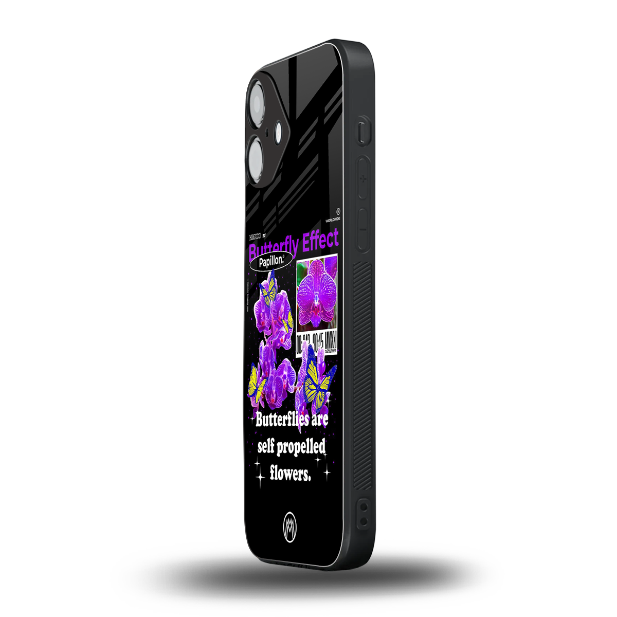 butterfly effect back phone cover | glass case for iphone 16 plus