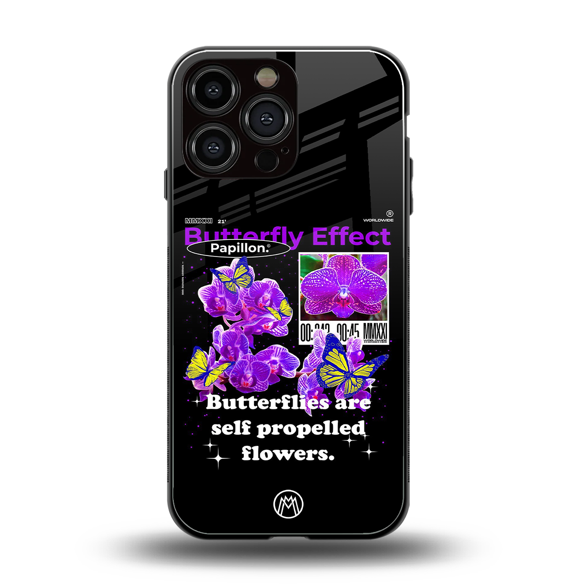 butterfly effect back phone cover | glass case for iphone 16 pro max