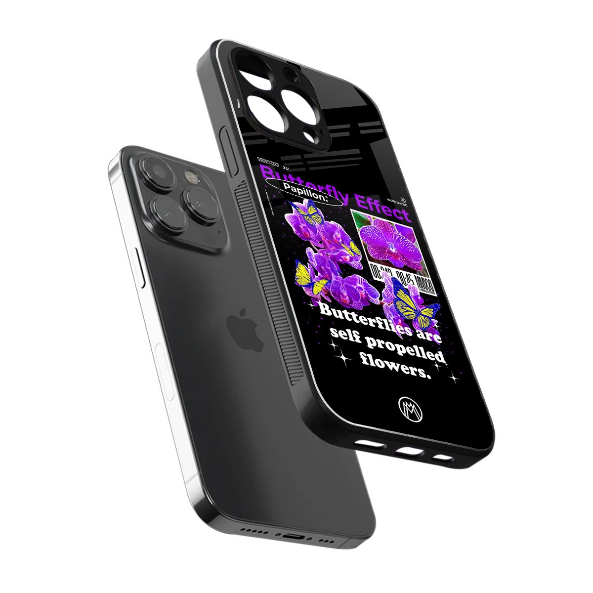 butterfly effect back phone cover | glass case for iphone 16 pro max