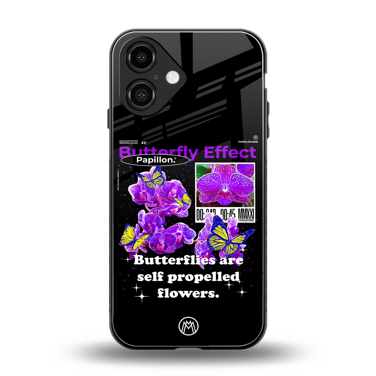 butterfly effect back phone cover | glass case for iphone 16