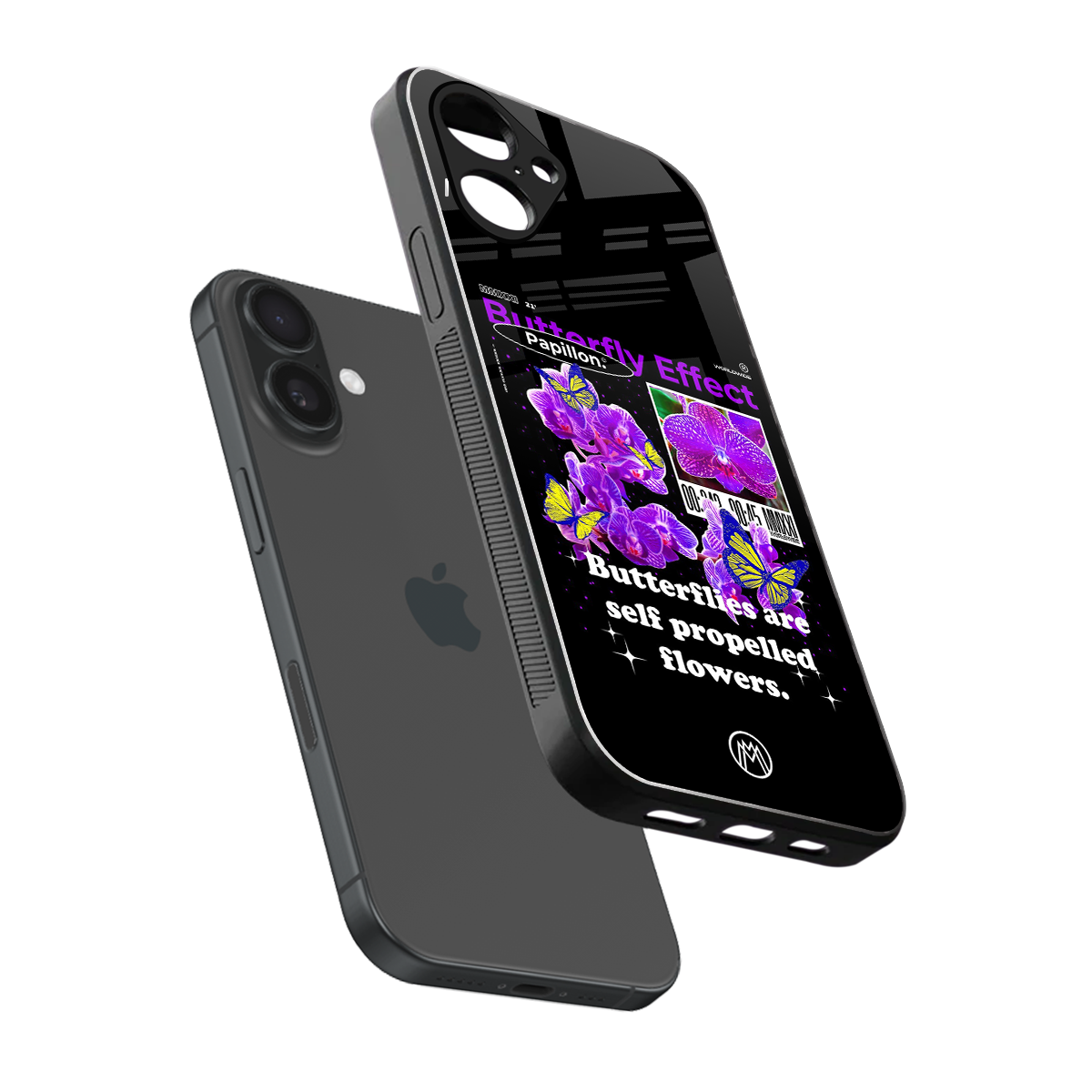 butterfly effect back phone cover | glass case for iphone 16