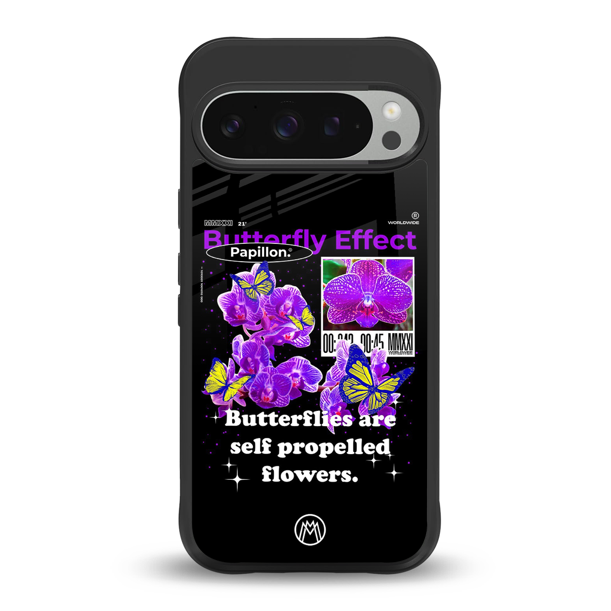 butterfly effect back phone cover | glass case for google pixel 9 pro