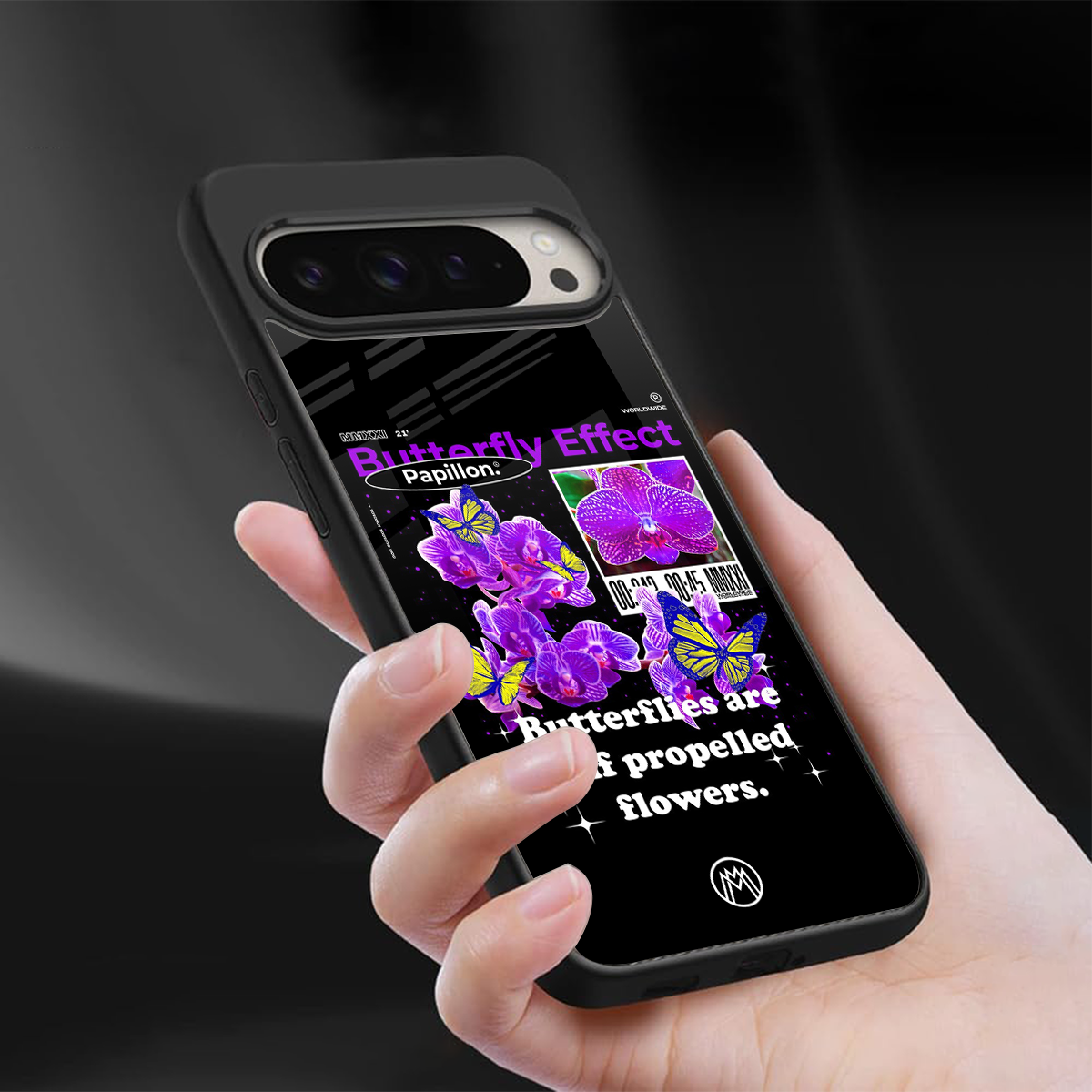 butterfly effect back phone cover | glass case for google pixel 9 pro