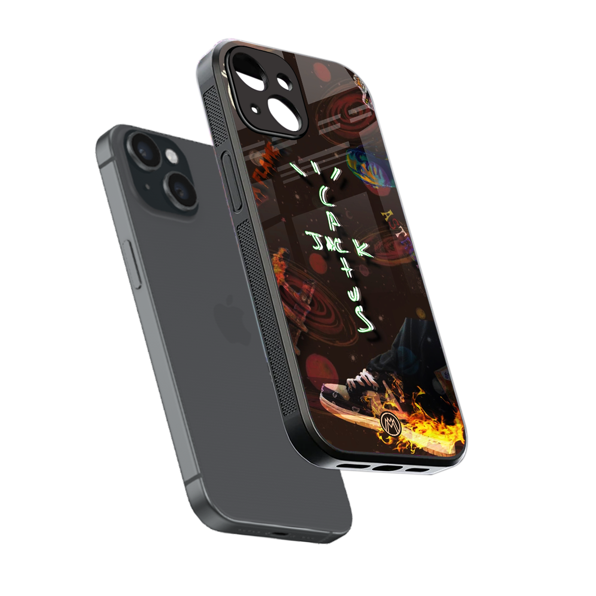 cactus jack brown back phone cover | glass case for iphone 13 mini