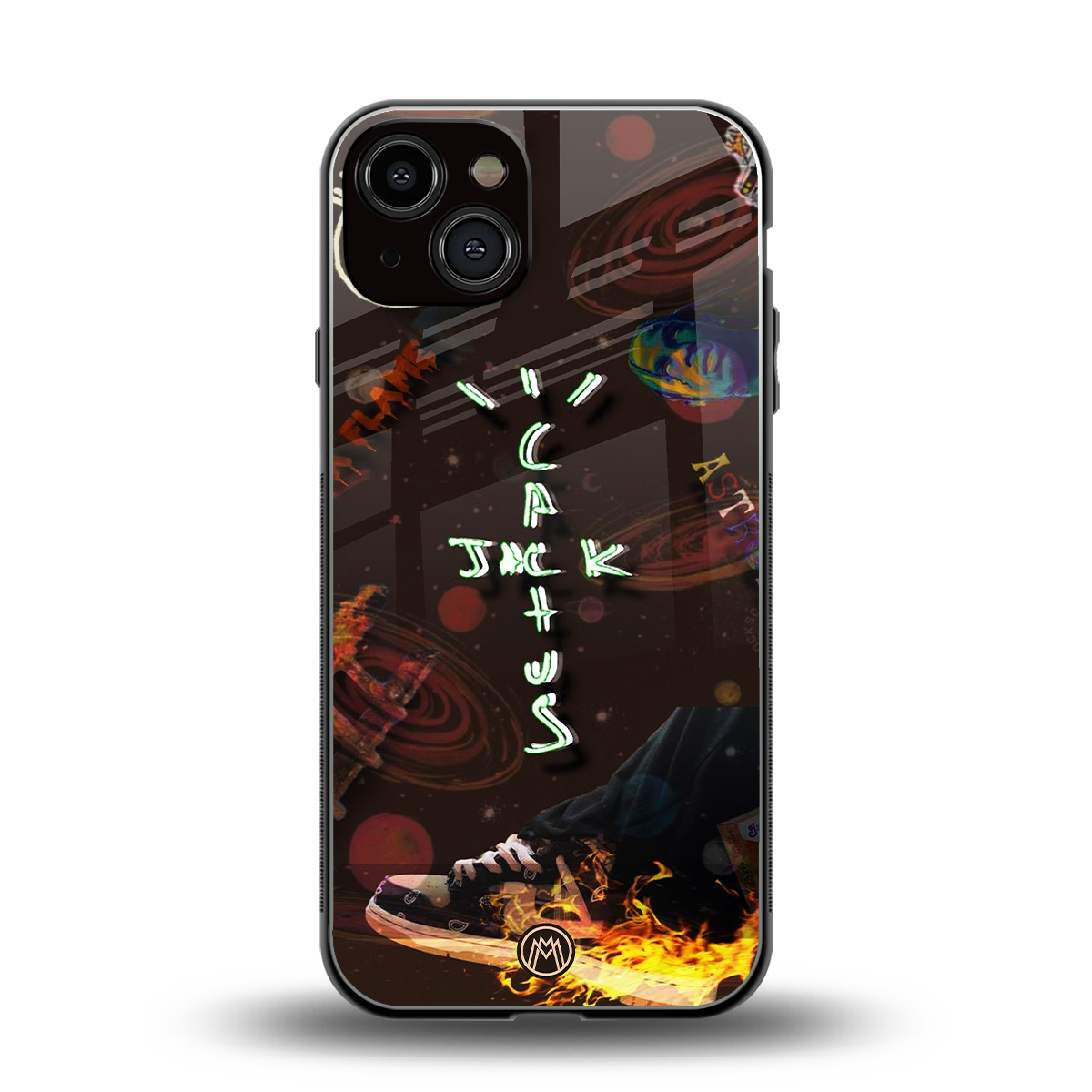 cactus jack brown back phone cover | glass case for iphone 13