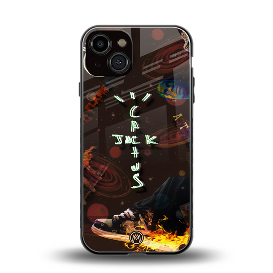 cactus jack brown back phone cover | glass case for iphone 13