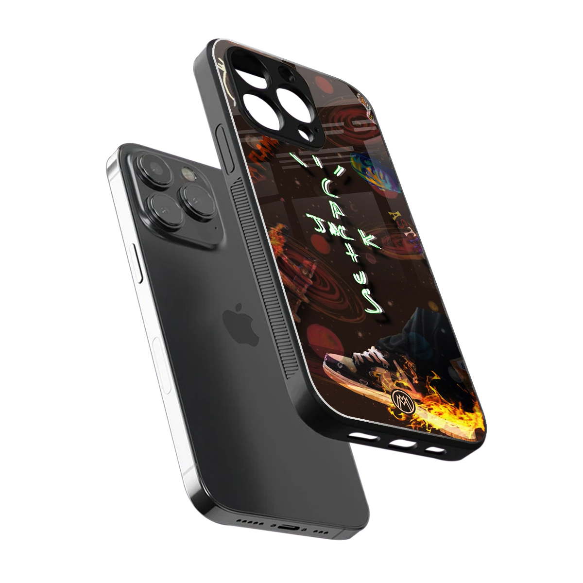 cactus jack brown back phone cover | glass case for iphone 15 pro max