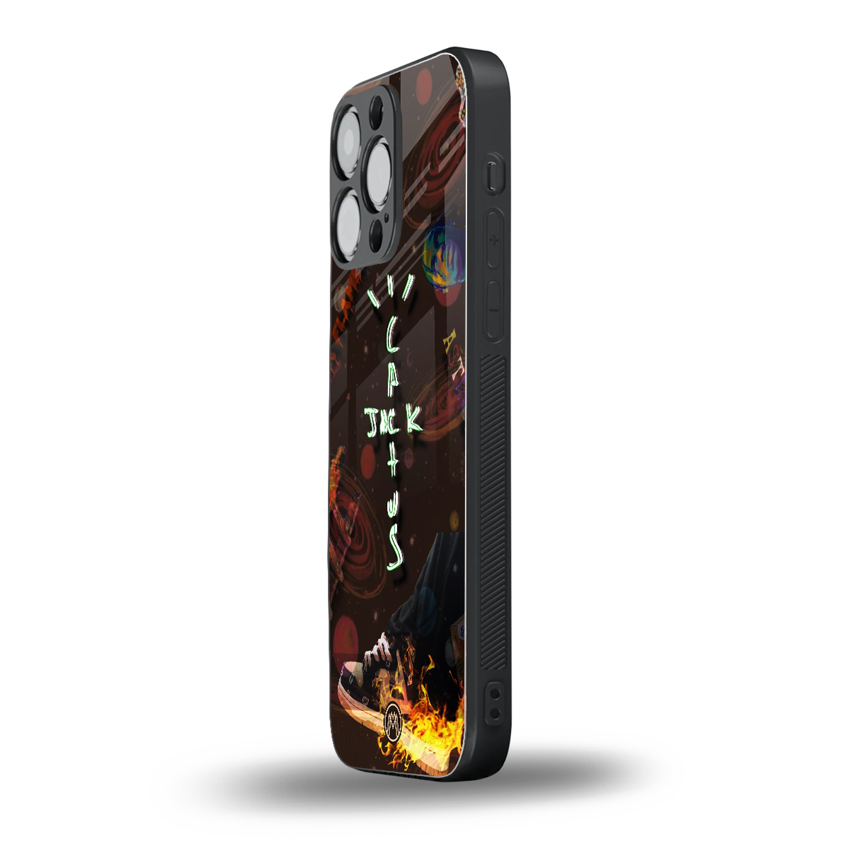 cactus jack brown back phone cover | glass case for iphone 14 pro max