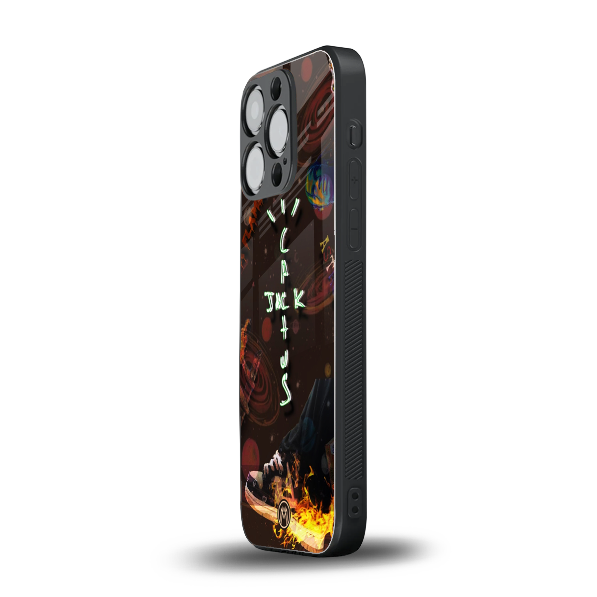 cactus jack brown back phone cover | glass case for iphone 14 pro