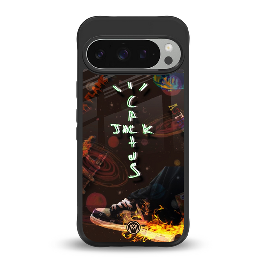 cactus jack brown back phone cover | glass case for google pixel 9 pro