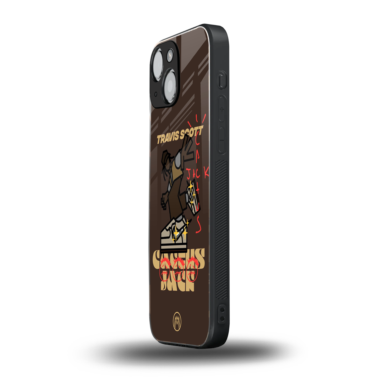 cactus jack travis scott brown back phone cover | glass case for iphone 13 mini