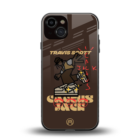 cactus jack travis scott brown back phone cover | glass case for iphone 13