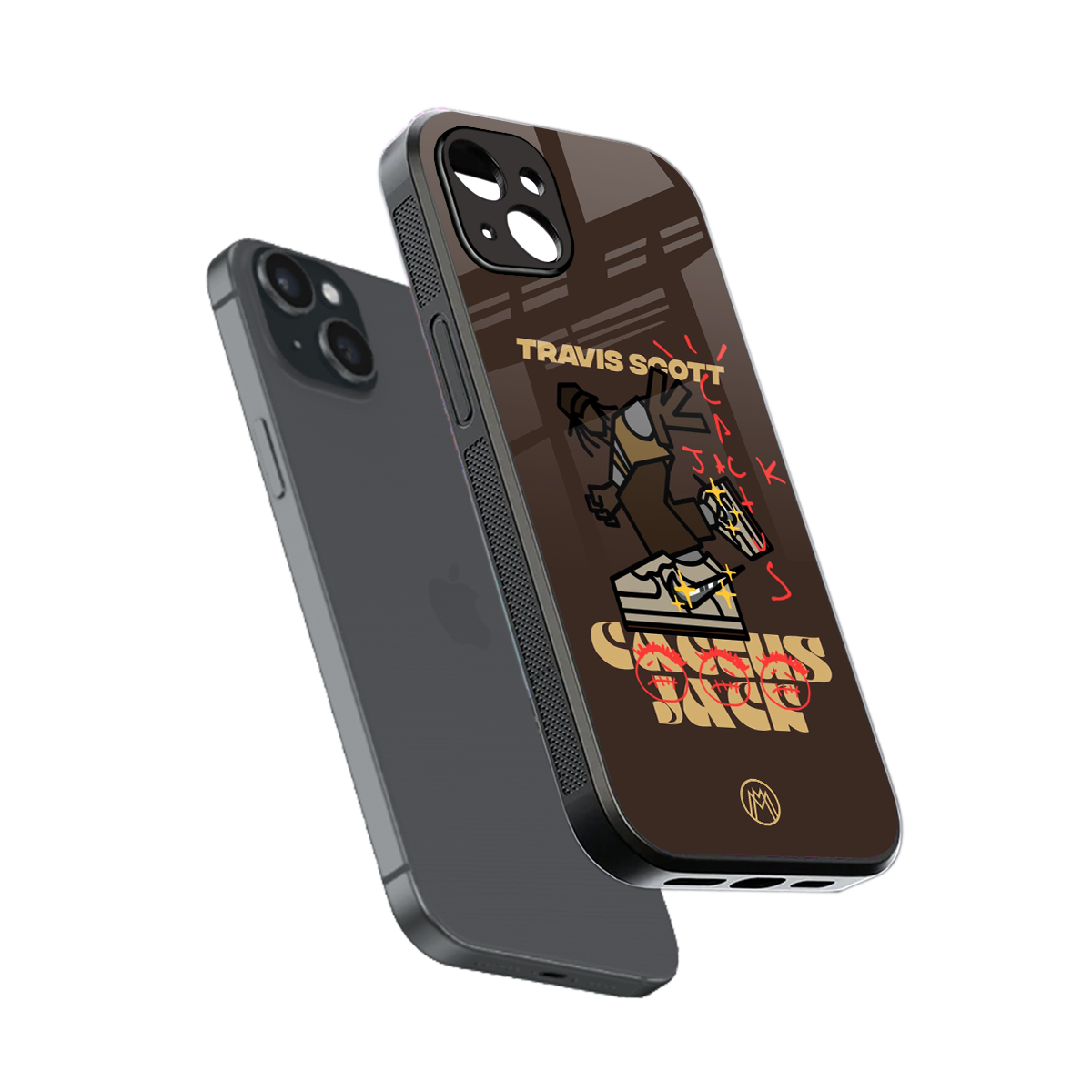 cactus jack travis scott brown back phone cover | glass case for iphone 14 plus