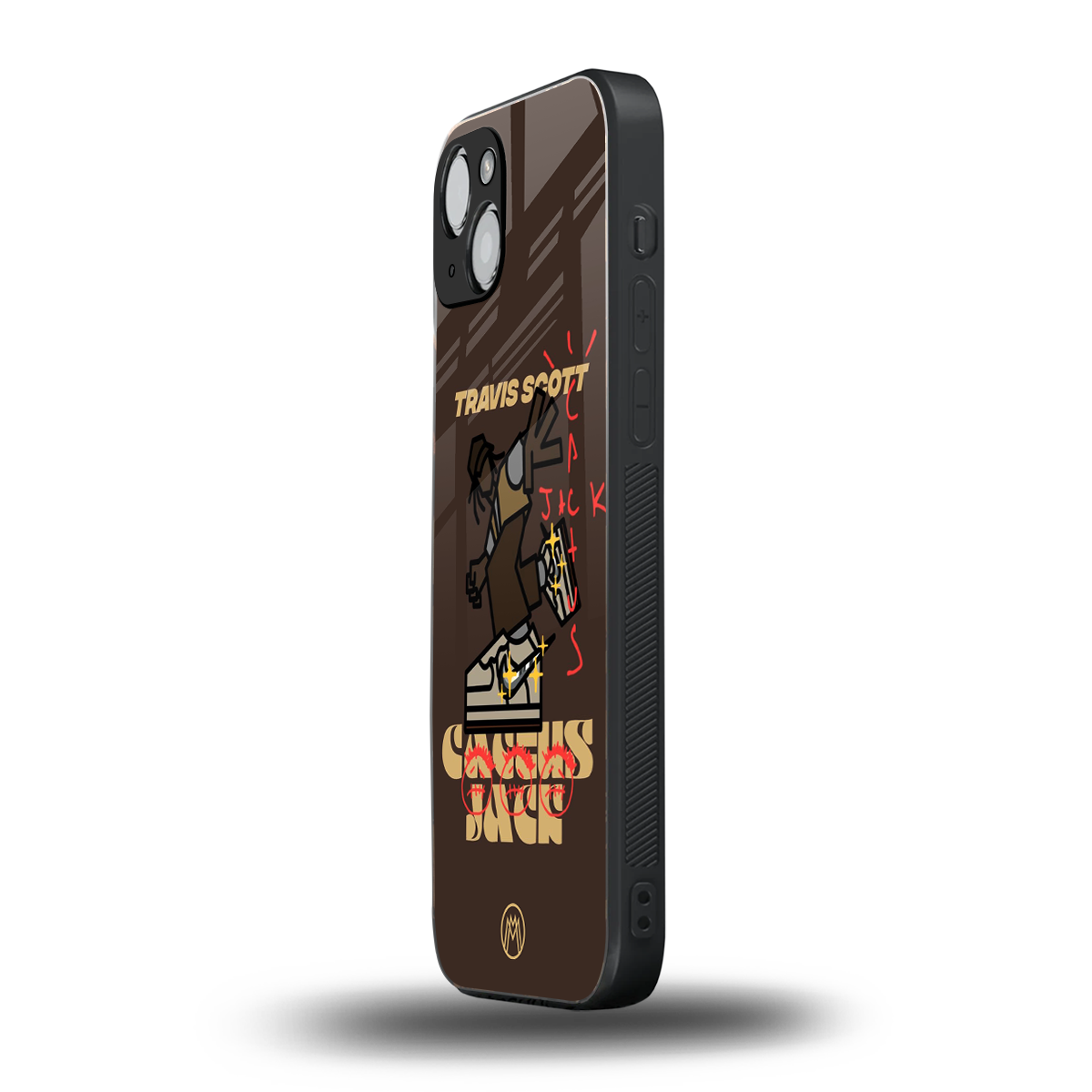cactus jack travis scott brown back phone cover | glass case for iphone 14 plus