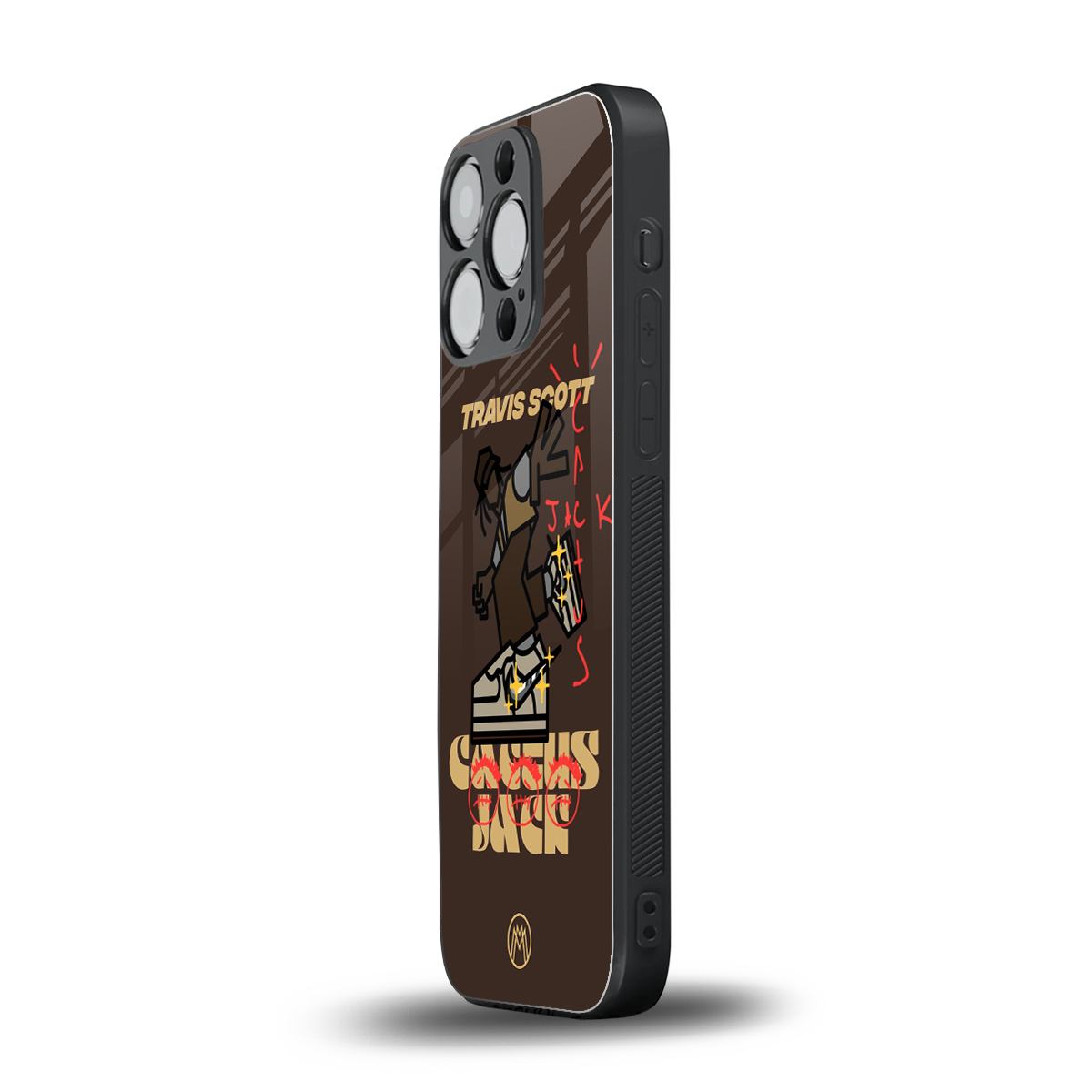 cactus jack travis scott brown back phone cover | glass case for iphone 14 pro