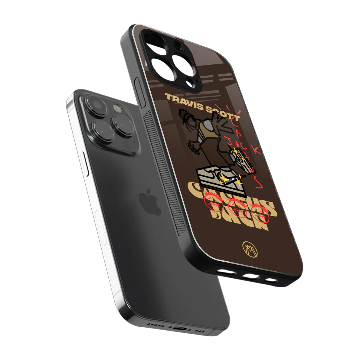 cactus jack travis scott brown back phone cover | glass case for iphone 14 pro