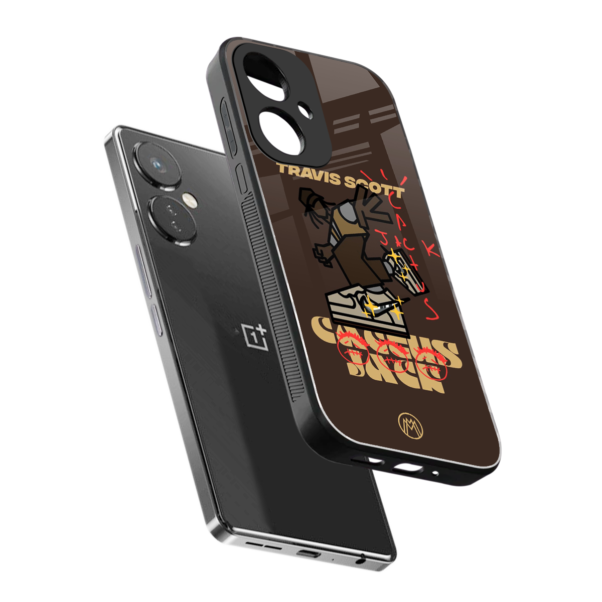 cactus jack travis scott brown back phone cover | glass case for oneplus nord ce 3