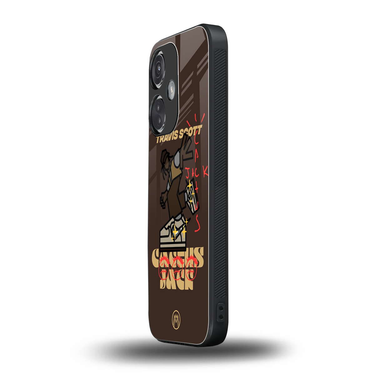 cactus jack travis scott brown back phone cover | glass case for oneplus nord ce 3