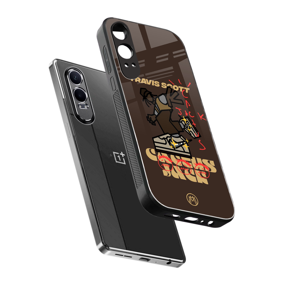 cactus jack travis scott brown back phone cover | glass case for oneplus nord ce 4 lite