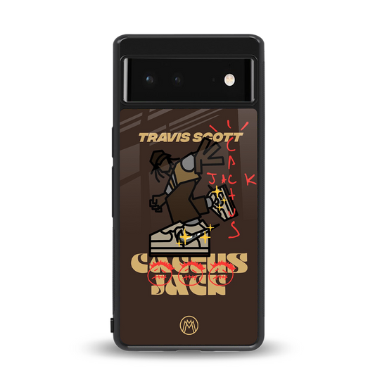 cactus jack travis scott brown back phone cover | glass case for google pixel 6