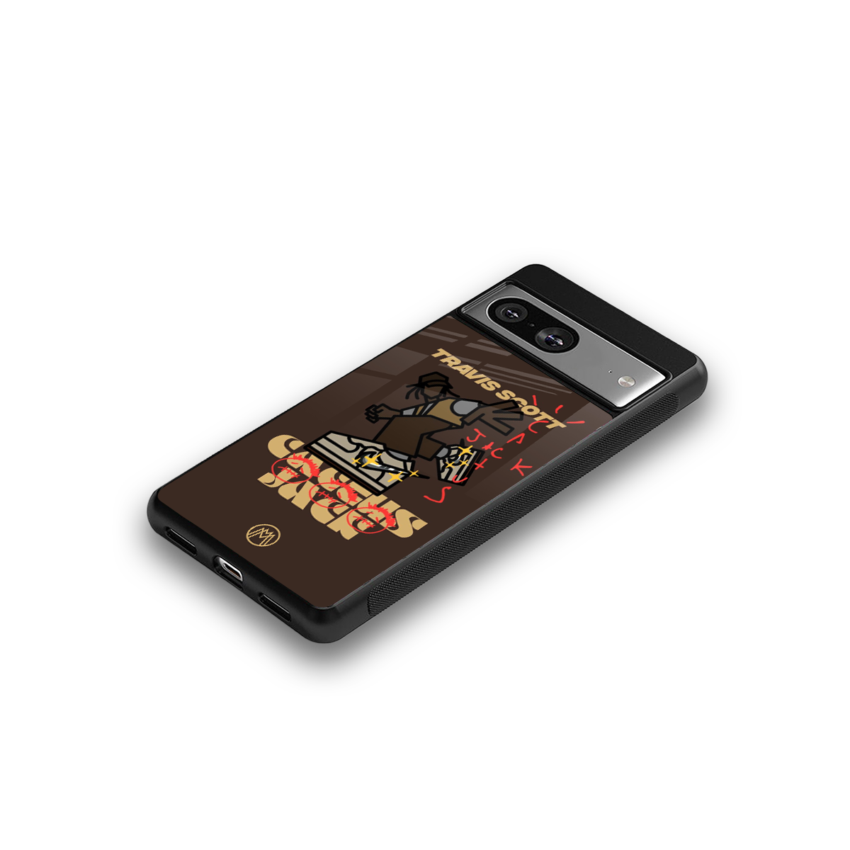 cactus jack travis scott brown back phone cover | glass case for Google Pixel 8