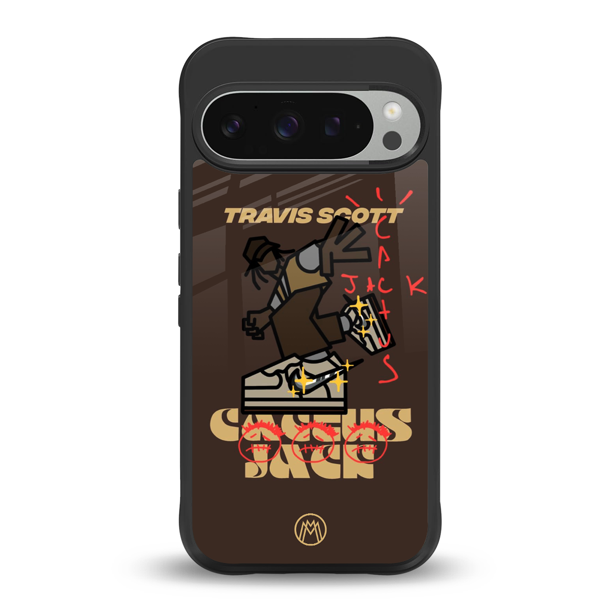 cactus jack travis scott brown back phone cover | glass case for google pixel 9 pro