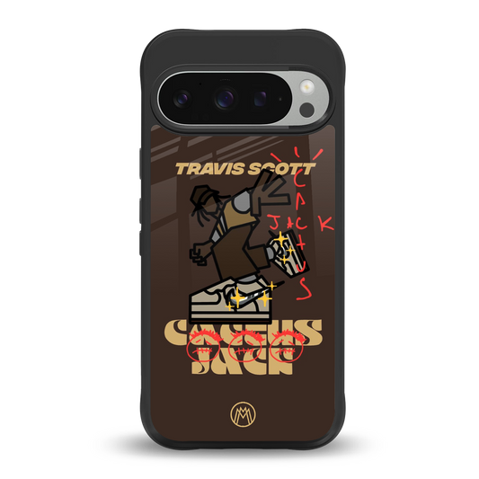 cactus jack travis scott brown back phone cover | glass case for google pixel 9 pro