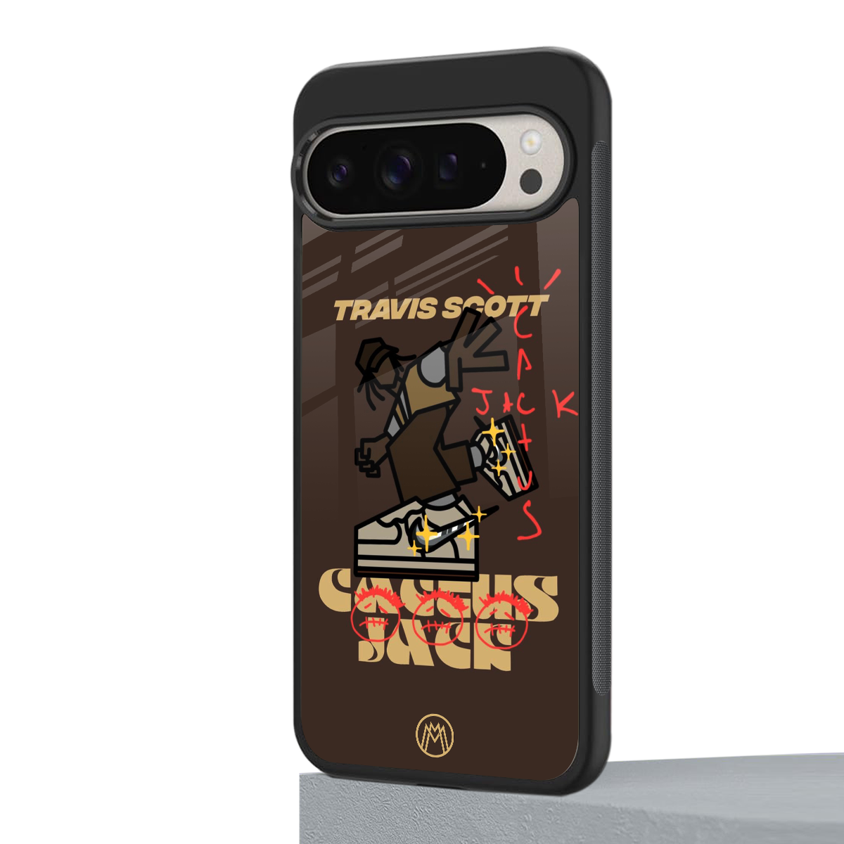 cactus jack travis scott brown back phone cover | glass case for google pixel 9 pro