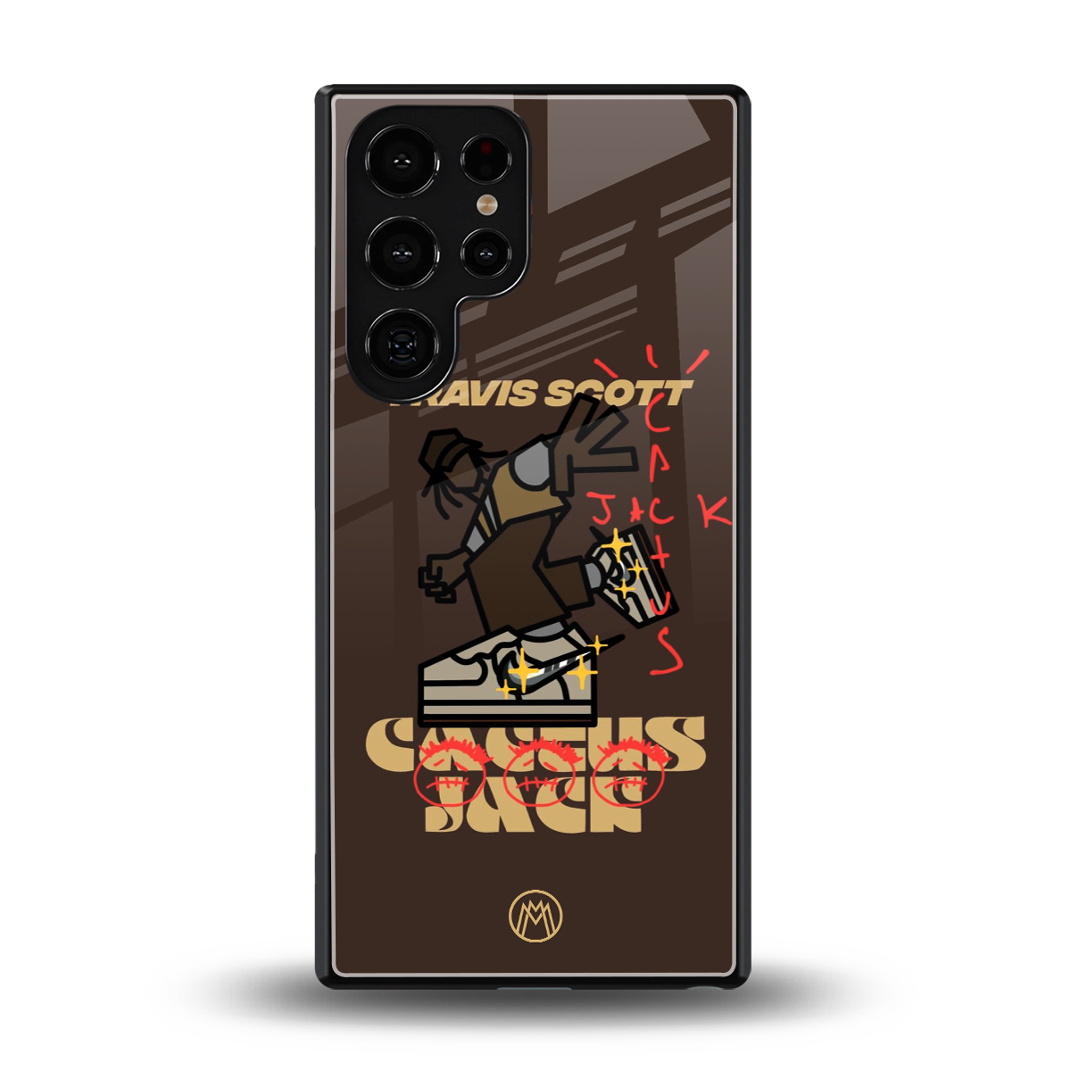 cactus jack travis scott brown back phone cover | glass case for samsung galaxy s25 ultra