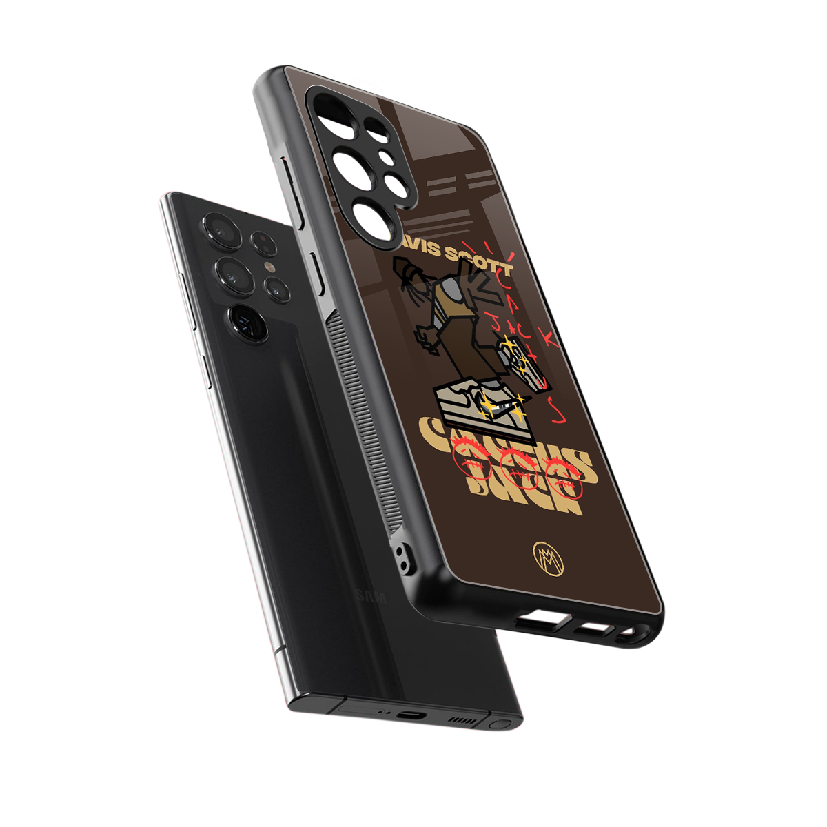 cactus jack travis scott brown back phone cover | glass case for samsung galaxy s25 ultra