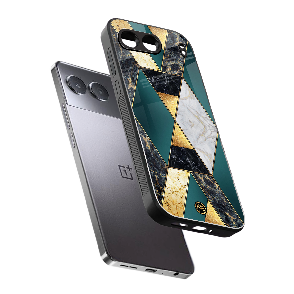 cadmium gold marble back phone cover | glass case for oneplus nord 4
