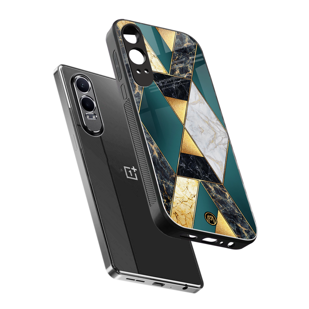 cadmium gold marble back phone cover | glass case for oneplus nord ce 4 lite