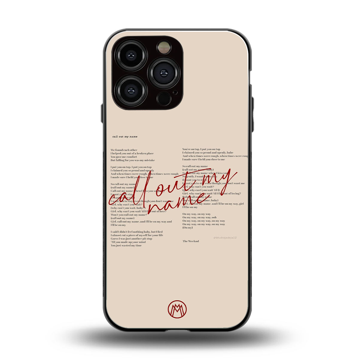call out my name back phone cover | glass case for iphone 16 pro max